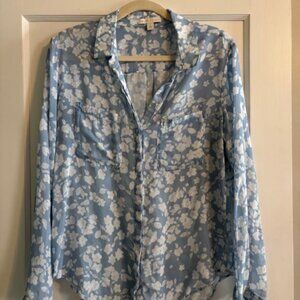 Light, floral, button up blouse